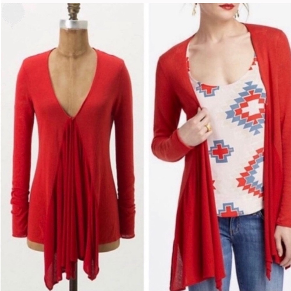 Anthropologie Guinevere Linen Cardigan